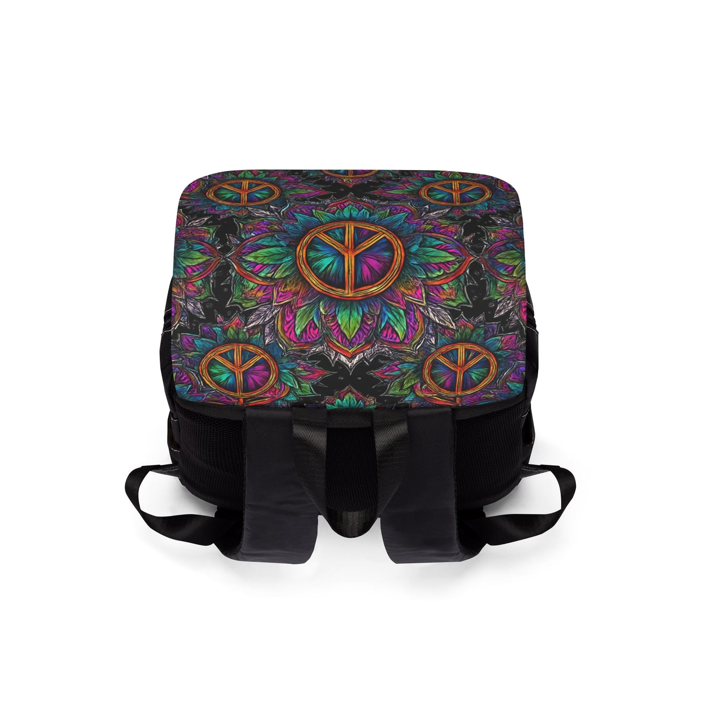 Colorful Peace Symbol Casual Shoulder Backpack