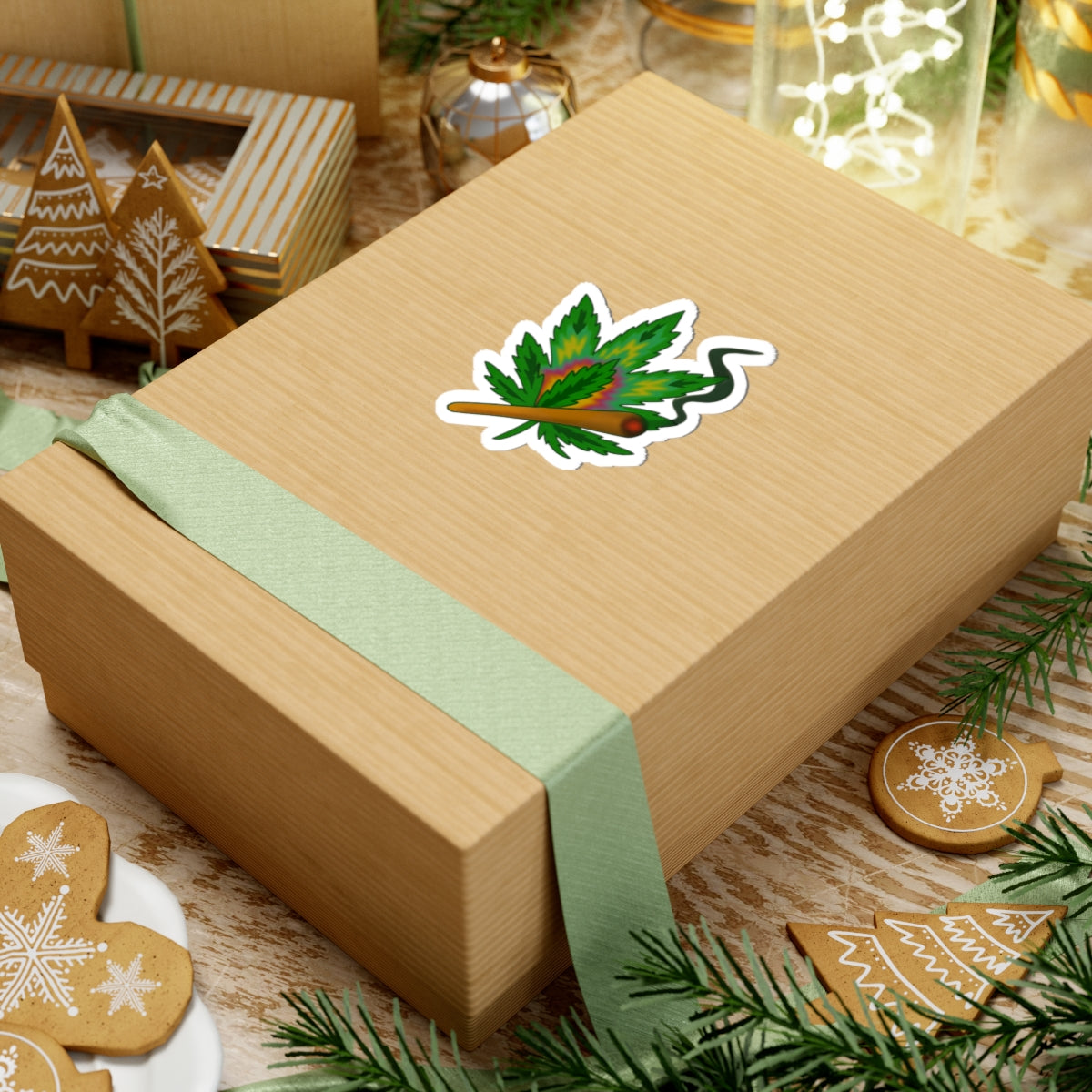 Vibrant Cannabis Leaf Stickers