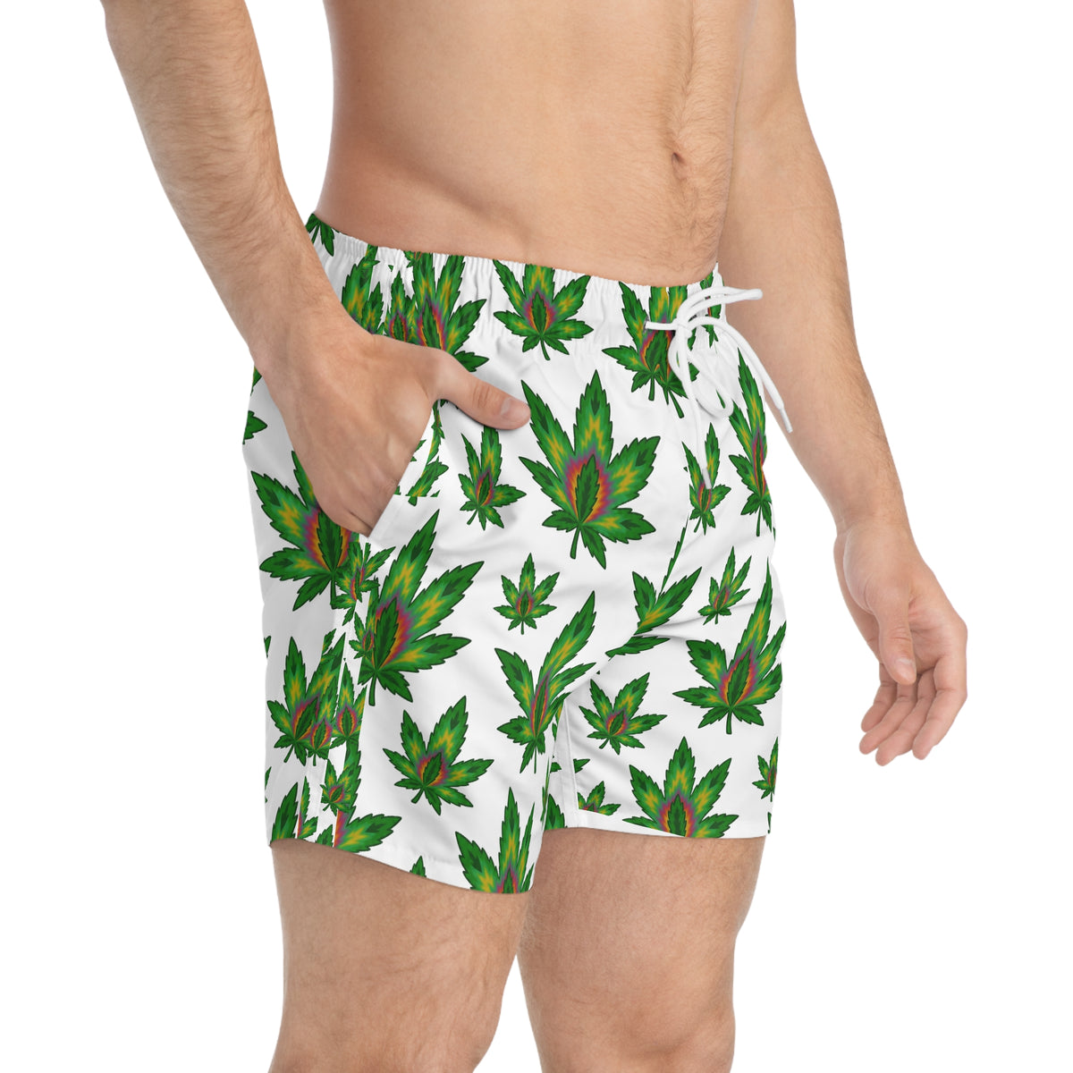 Cannabis Leaf Swim Trunks
