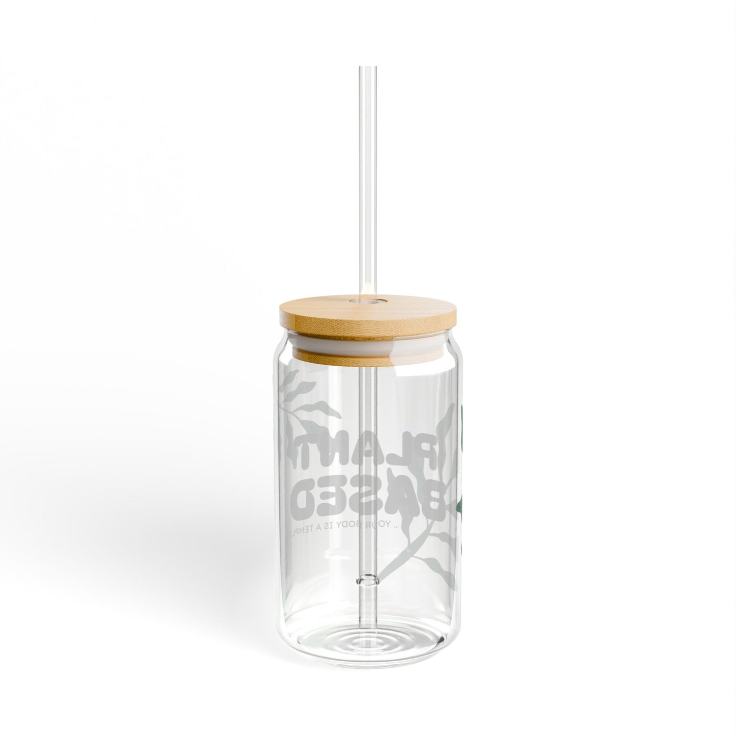 Plant Based Glass Tumbler with Straw & Bamboo Lid