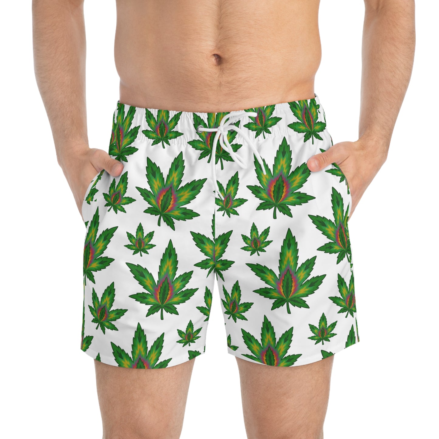 Cannabis Leaf Swim Trunks