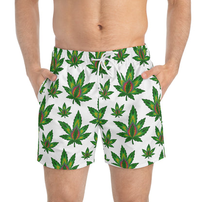 Cannabis Leaf Swim Trunks
