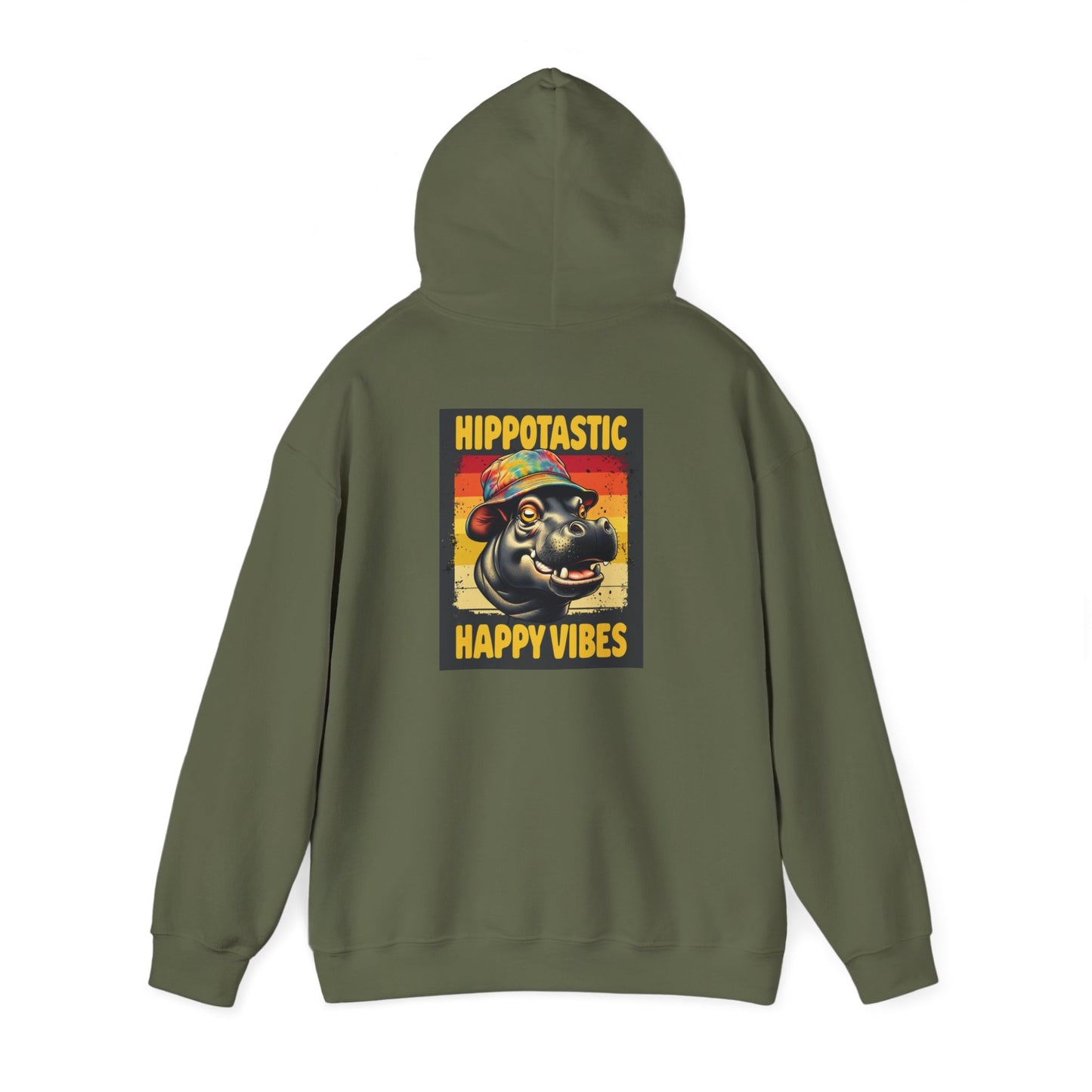 Hipster Hippo Happy Vibes Hoodie