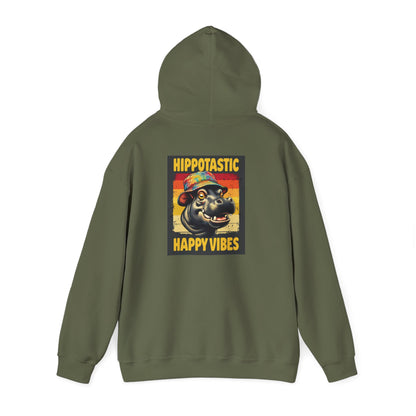 Hipster Hippo Happy Vibes Hoodie
