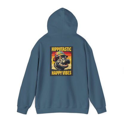 Hipster Hippo Happy Vibes Hoodie