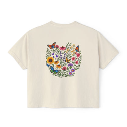 Flowers & Butterflies Women's Crop T-Shirt