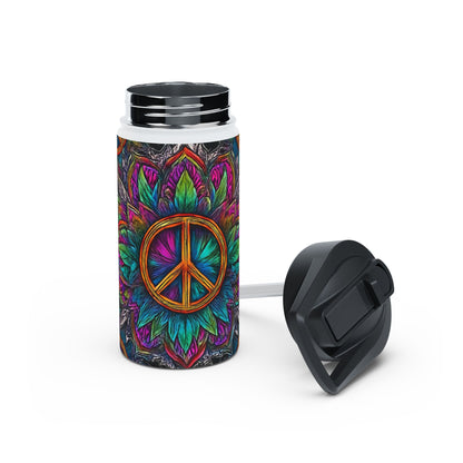 Vibrant Peace Symbol Stainless Steel Water Bottle