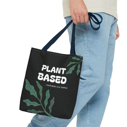 "Plant Based: Your Body Is a Temple" Eco-Friendly Tote Bag