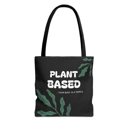 "Plant Based: Your Body Is a Temple" Eco-Friendly Tote Bag