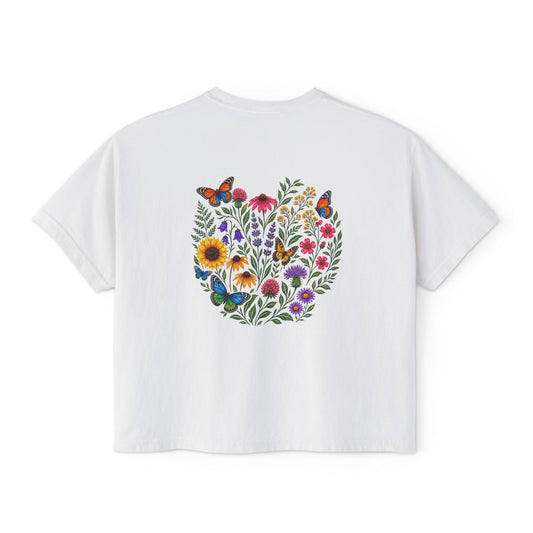 Flowers & Butterflies Women's Crop T-Shirt