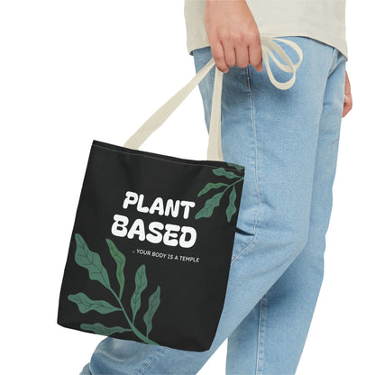 "Plant Based: Your Body Is a Temple" Eco-Friendly Tote Bag