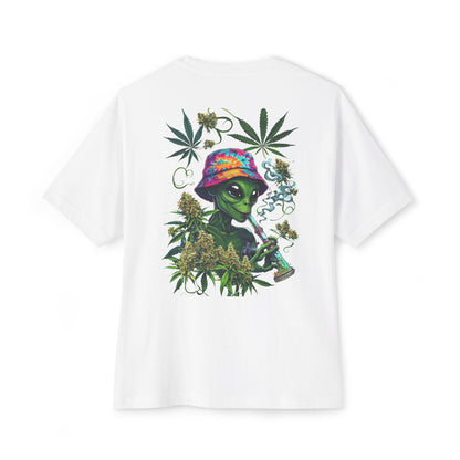 Alien Weed Graphic Tee — Tie-Dye Bucket Hat Smoking Design