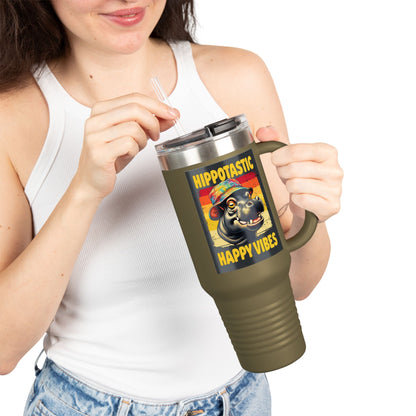 Hippotastic Happy Vibes Insulated Travel Mug
