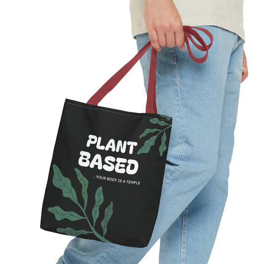 "Plant Based: Your Body Is a Temple" Eco-Friendly Tote Bag