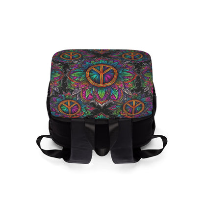 Colorful Peace Symbol Casual Shoulder Backpack