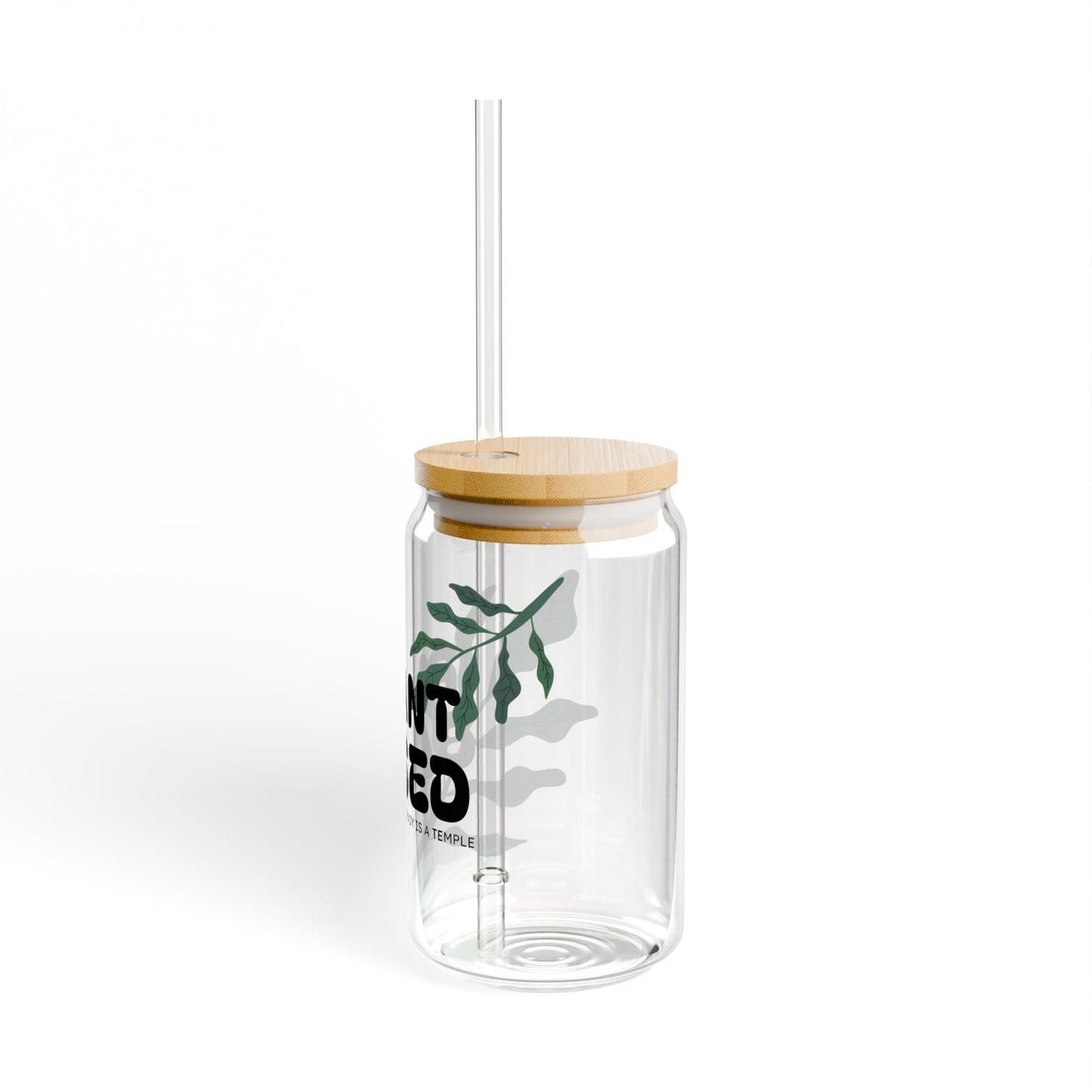 Plant Based Glass Tumbler with Straw & Bamboo Lid