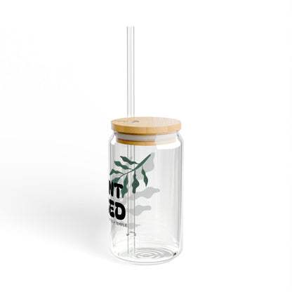 Plant Based Glass Tumbler with Straw & Bamboo Lid
