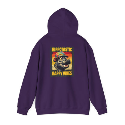 Hipster Hippo Happy Vibes Hoodie