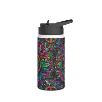 Vibrant Peace Symbol Stainless Steel Water Bottle