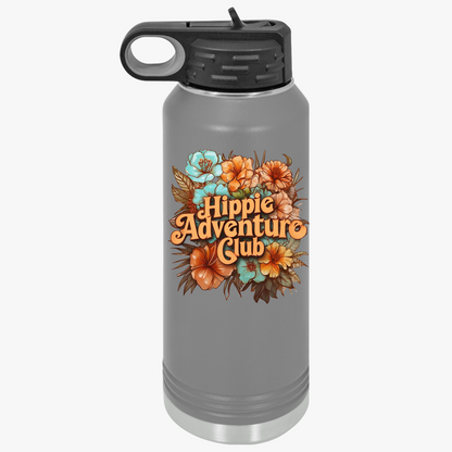 Flower Hippie Adventure Club Water Bottle, 32oz
