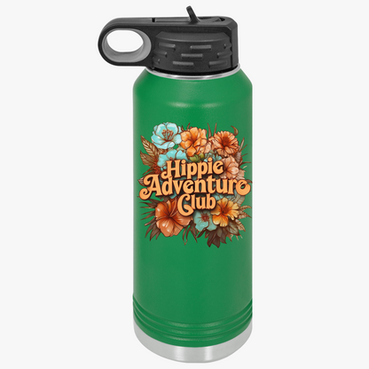 Flower Hippie Adventure Club Water Bottle, 32oz
