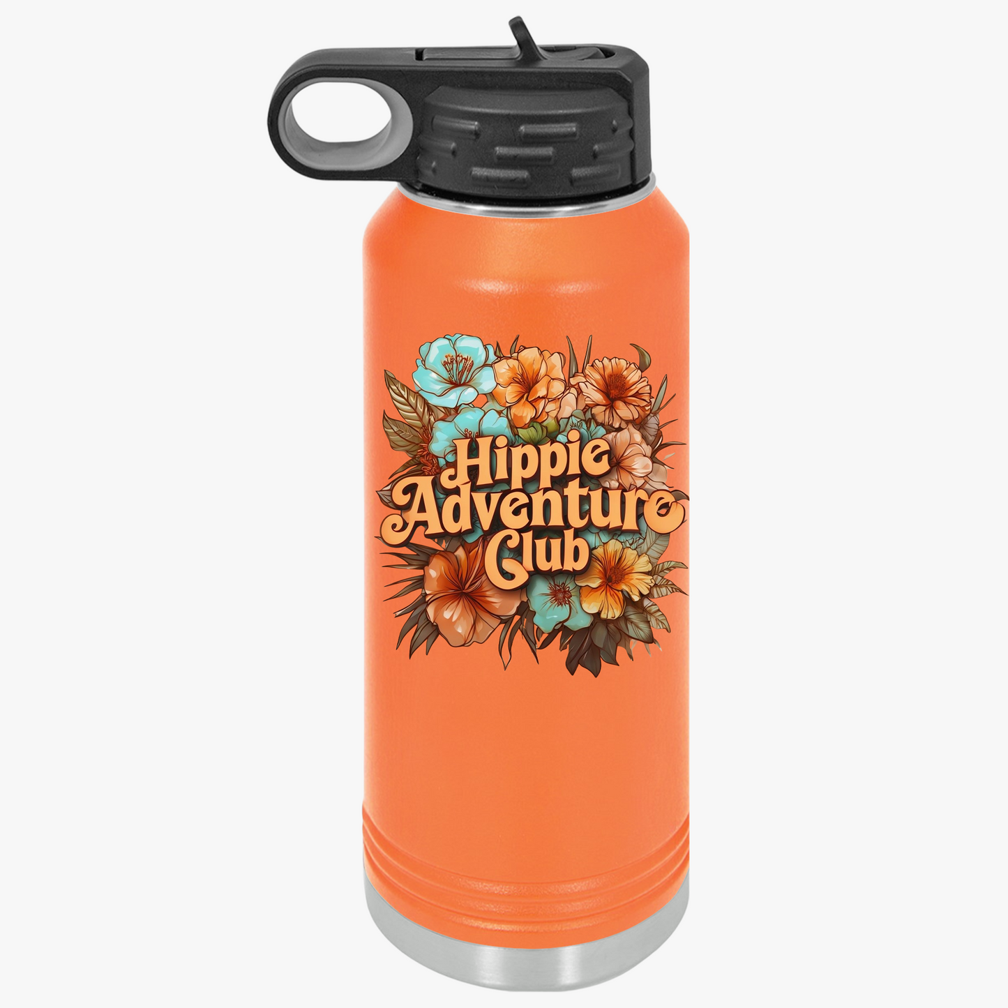 Flower Hippie Adventure Club Water Bottle, 32oz