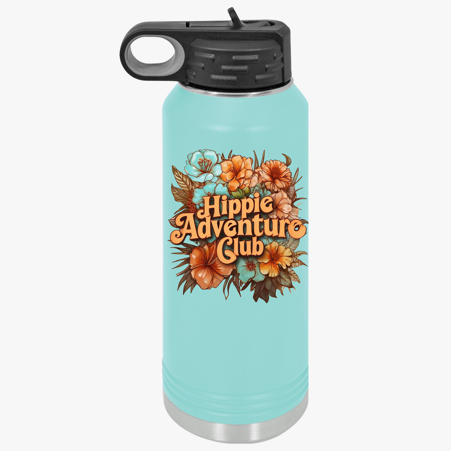 Flower Hippie Adventure Club Water Bottle, 32oz