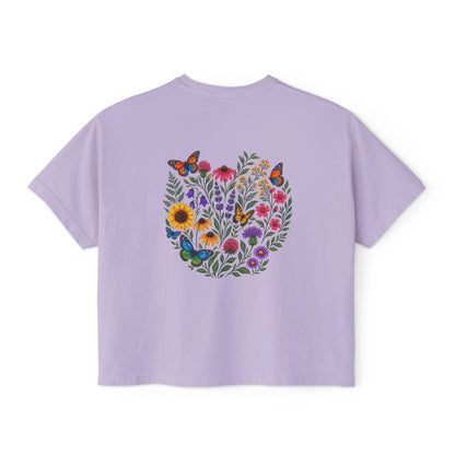 Flowers & Butterflies Women's Crop T-Shirt