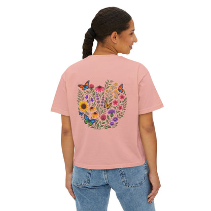 Flowers & Butterflies Women's Crop T-Shirt