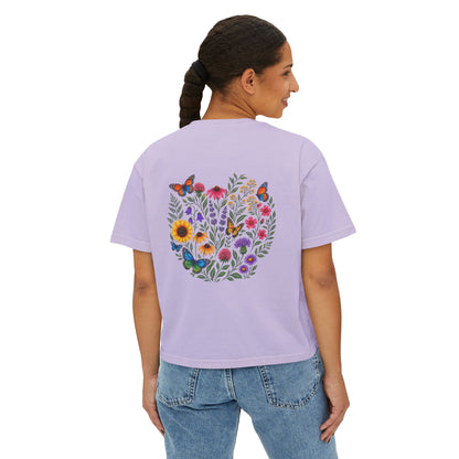 Flowers & Butterflies Women's Crop T-Shirt