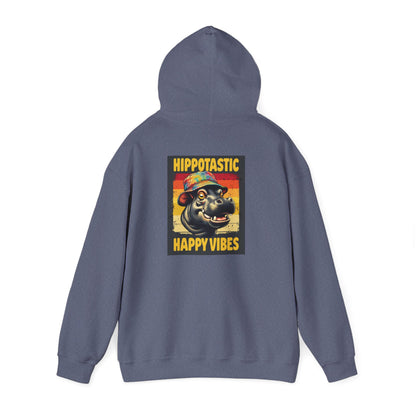 Hipster Hippo Happy Vibes Hoodie