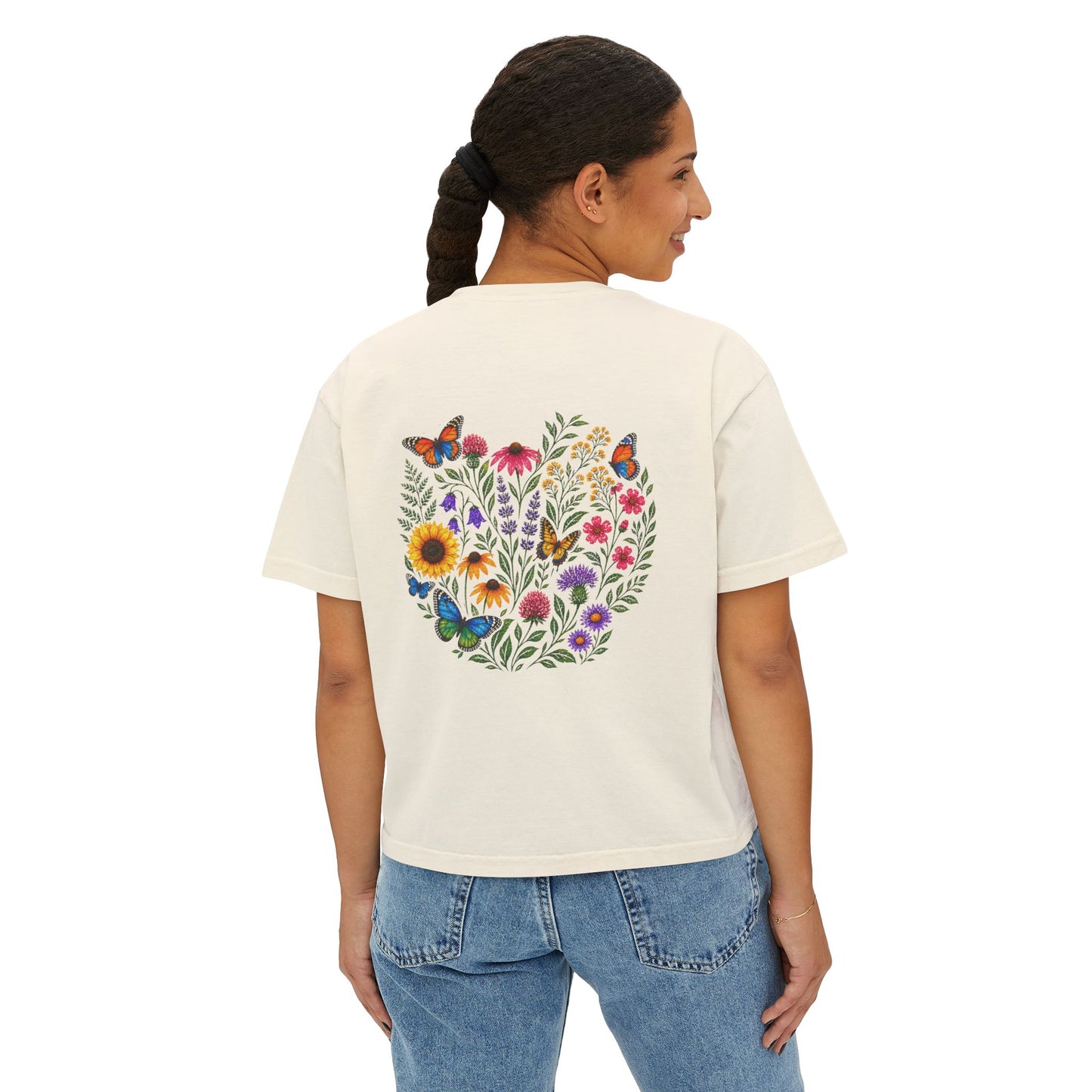 Flowers & Butterflies Women's Crop T-Shirt