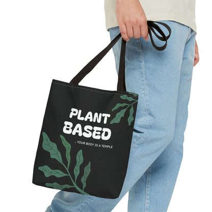 "Plant Based: Your Body Is a Temple" Eco-Friendly Tote Bag