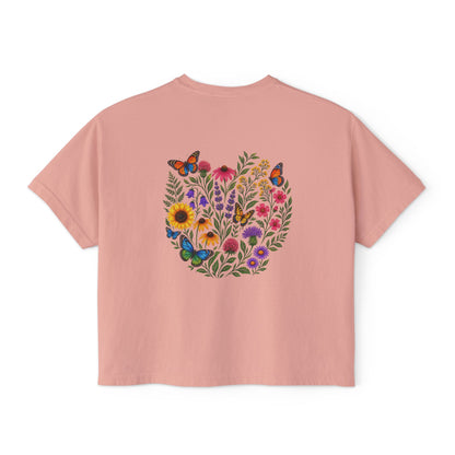 Flowers & Butterflies Women's Crop T-Shirt