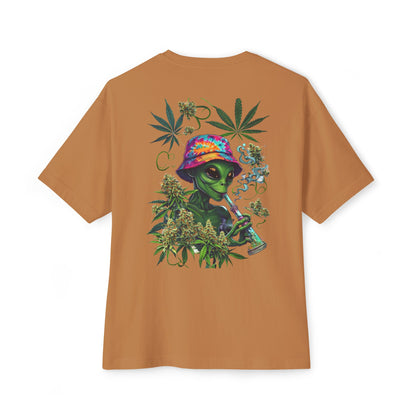 Alien Weed Graphic Tee — Tie-Dye Bucket Hat Smoking Design