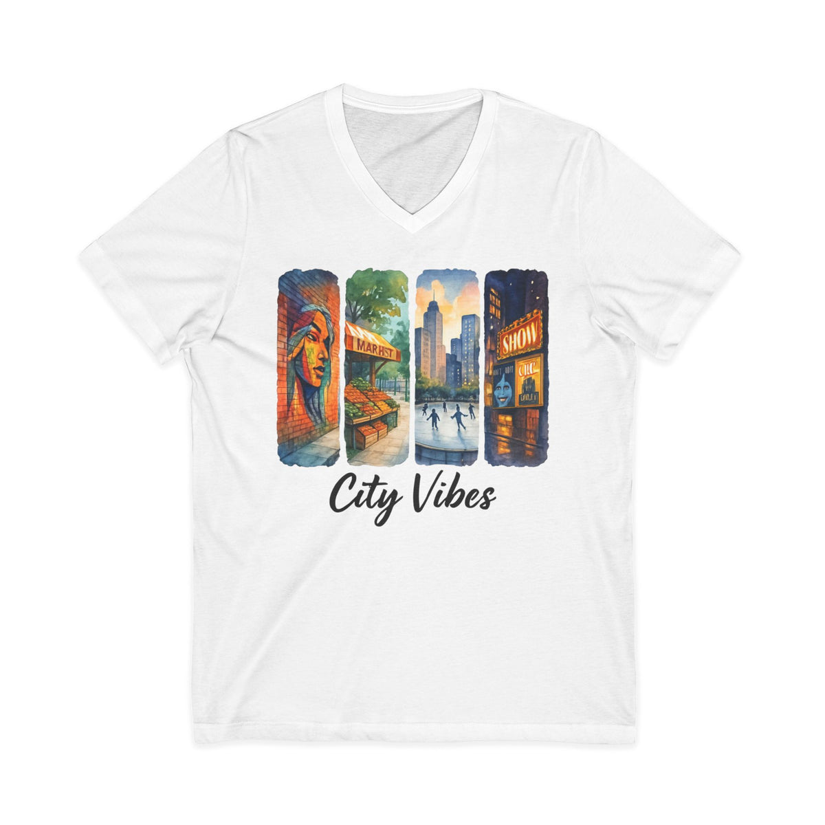 City Vibes V-Neck Tee