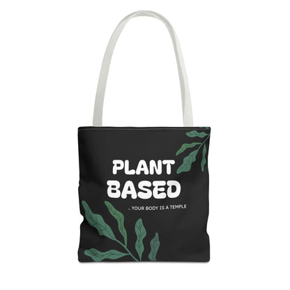 "Plant Based: Your Body Is a Temple" Eco-Friendly Tote Bag