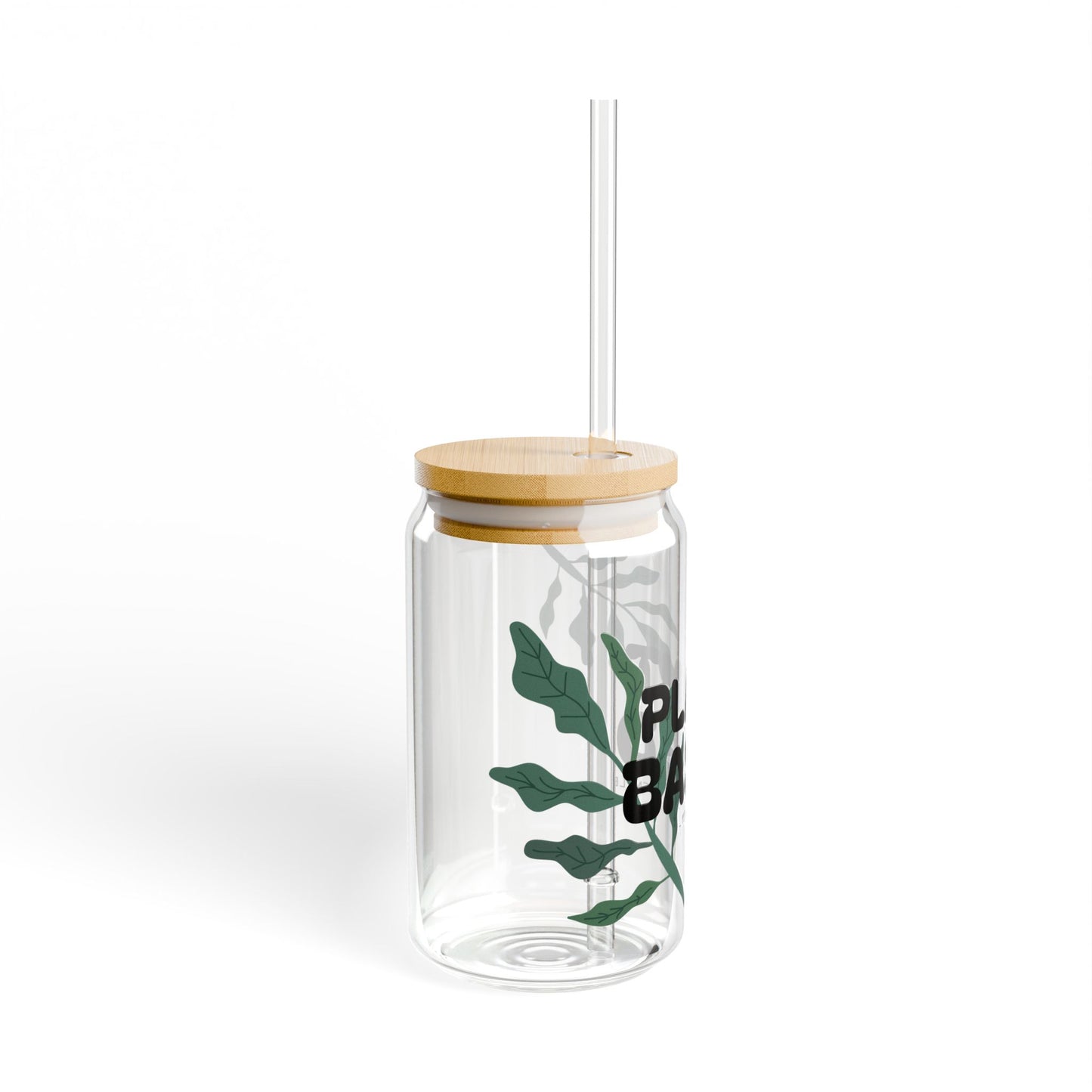 Plant Based Glass Tumbler with Straw & Bamboo Lid