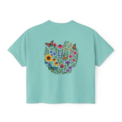 Flowers & Butterflies Women's Crop T-Shirt