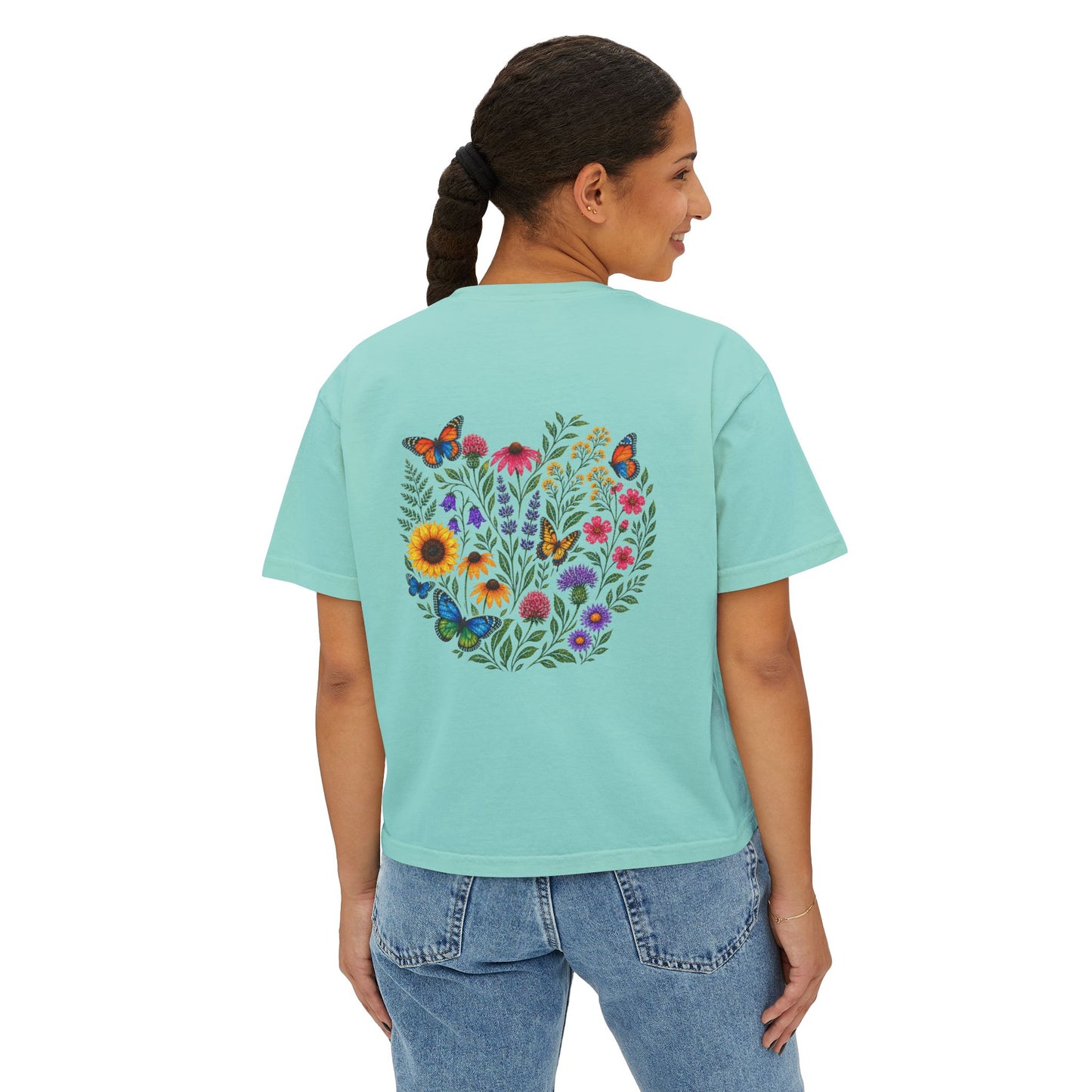 Flowers & Butterflies Women's Crop T-Shirt