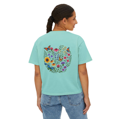 Flowers & Butterflies Women's Crop T-Shirt